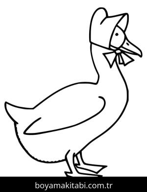 Kaz boyama sayfası – eğlenceli etkinlik, el becerilerini geliştirir