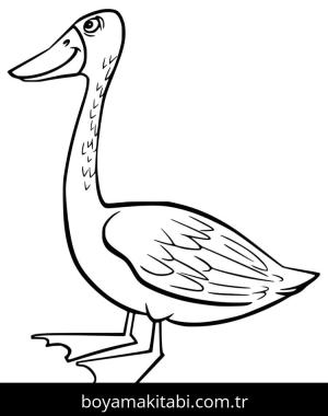 Kaz boyama sayfası – çocuk aktivitesi, PDF indir