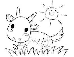 Keçi boyama sayfası, Goat coloring page, Keçi çizimi, 