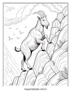 Keçi boyama sayfası – sanatsal çalışma, çocuklar için