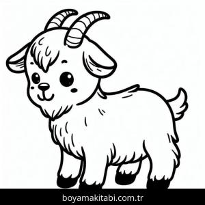Keçi boyama sayfası – renkli çizimler, okul öncesi