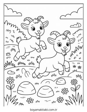 Keçi boyama sayfası – okul öncesi, evde etkinlik