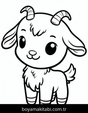 Keçi boyama sayfası – çocuklar için, çizgi film temalı