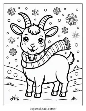 Keçi boyama sayfası – eğitici aktivite, yaratıcılık
