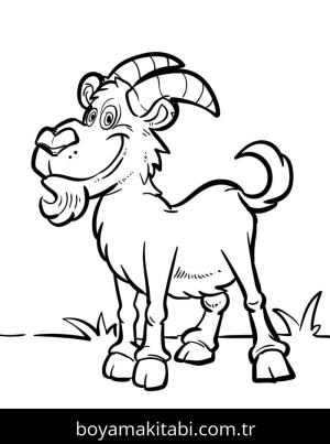 Keçi boyama sayfası – keyifli zaman, renkli çizimler