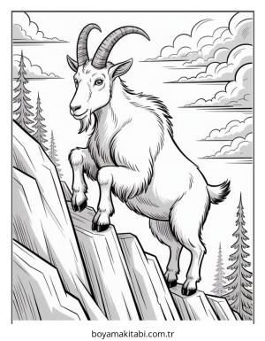 Keçi boyama sayfası – boyama etkinliği, çocuk aktivitesi