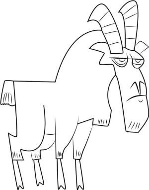 Keçi boyama sayfası, Goat coloring page, Karikatür Keçi, 