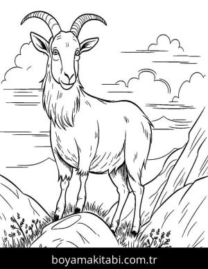 Keçi boyama sayfası – boyama çalışması, yaratıcılığı geliştirir