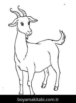 Keçi boyama sayfası – çocuklar için, çizgi film temalı