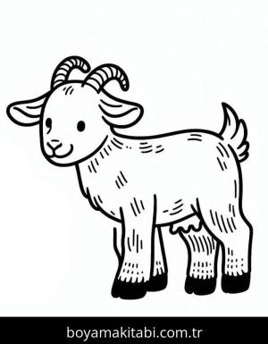 Keçi boyama sayfası – çocuklar için, çizgi film temalı