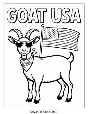 Keçi boyama sayfası – okul öncesi, evde etkinlik