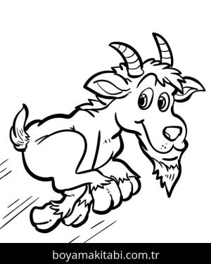 Keçi boyama sayfası – el becerilerini geliştirir, boyama çalışması