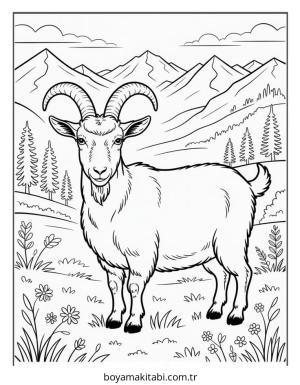 Keçi boyama sayfası – ücretsiz yazdır, boyama etkinliği