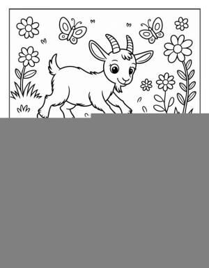 Keçi boyama sayfası – boyama çalışması, yaratıcılığı geliştirir