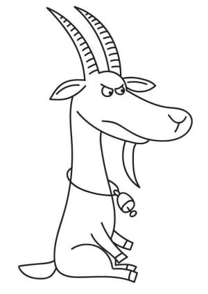 Keçi boyama sayfası, Goat coloring page, Kızgın Keçi, 