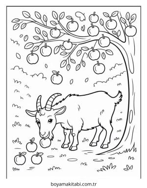 Keçi boyama sayfası – yaratıcılık, eğlenceli etkinlik