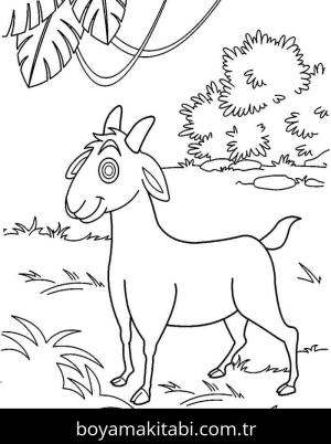 Keçi boyama sayfası – basit çizim, kolay boyama
