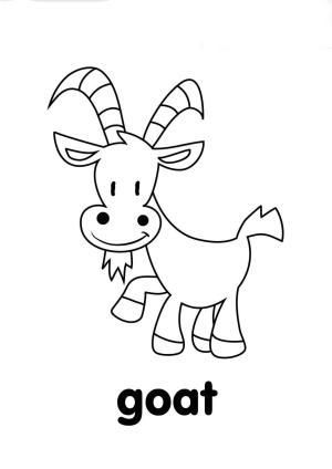 Keçi boyama sayfası, Goat coloring page, Yaşlı Keçi Gülümsemesi, 