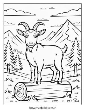 Keçi boyama sayfası – okul öncesi, evde etkinlik
