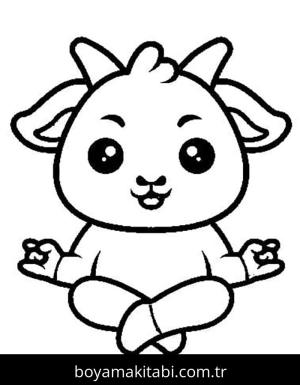 Keçi boyama sayfası – çocuk aktivitesi, PDF indir