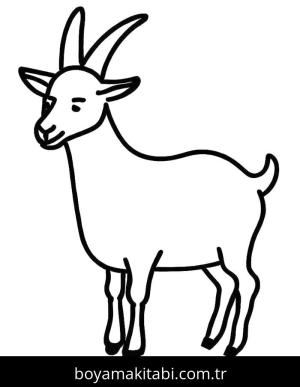 Keçi boyama sayfası – PDF indir, sevimli karakter