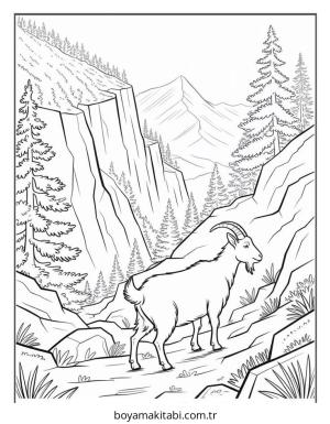 Keçi boyama sayfası – boyama çalışması, yaratıcılığı geliştirir
