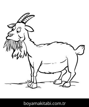 Keçi boyama sayfası – çizgi film temalı, basit çizim