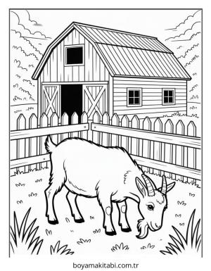 Keçi boyama sayfası – keyifli zaman, renkli çizimler