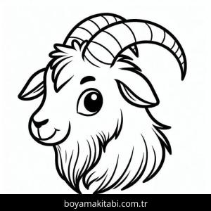 Keçi boyama sayfası – el becerilerini geliştirir, boyama çalışması