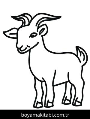 Keçi boyama sayfası – kolay boyama, eğitici aktivite