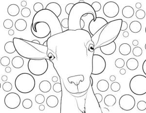 Keçi boyama sayfası, Goat coloring page, Keçi Kafası, 