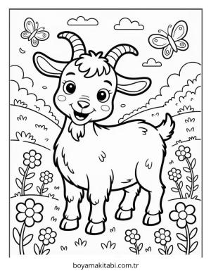 Keçi boyama sayfası – eğitici aktivite, yaratıcılık