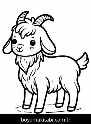 Keçi boyama sayfası – boyama etkinliği, çocuk aktivitesi