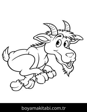 Keçi boyama sayfası – PDF indir, sevimli karakter