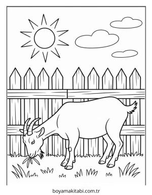 Keçi boyama sayfası – evde etkinlik, ücretsiz yazdır