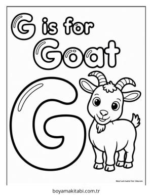 Keçi boyama sayfası – yaratıcılığı geliştirir, keyifli zaman