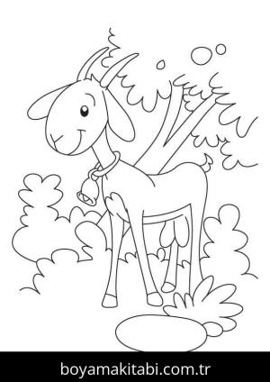 Keçi boyama sayfası – okul öncesi, evde etkinlik