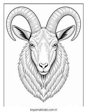 Keçi boyama sayfası – kolay boyama, eğitici aktivite