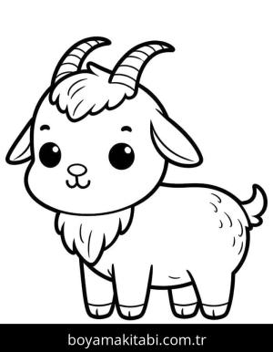 Keçi boyama sayfası – renkli çizimler, okul öncesi