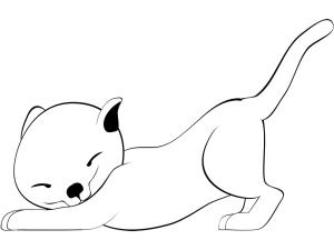 Kedi Yavrusu boyama sayfası,  coloring page, Stretching Kitten, 