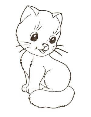 Kedi Yavrusu boyama sayfası,  coloring page, Cute Little Kitten, 