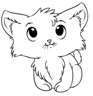 Kedi Yavrusu boyama sayfası,  coloring page, Sevimli çizgi film kedi yavrusu, 