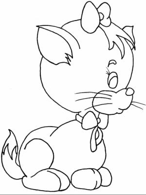 Kedi Yavrusu boyama sayfası,  coloring page, Bir kedi yavrusu, 