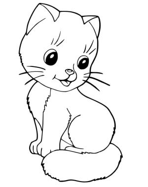 Kedi Yavrusu boyama sayfası,  coloring page, Sevimli Kedi Yavrusu, 