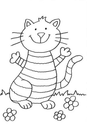 Kedi Yavrusu boyama sayfası,  coloring page, Kolay Yavru Kedi, 