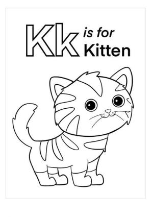 Kedi Yavrusu boyama sayfası,  coloring page, K yavru Kedi Içindir, 