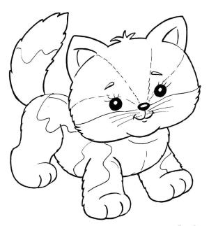 Kedi Yavrusu boyama sayfası,  coloring page, Kolayca çiz Kedi Yavrusu, 