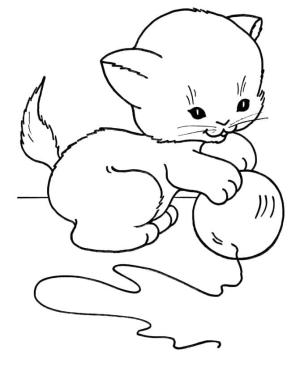 Kedi Yavrusu boyama sayfası,  coloring page, Sevimli Yavru Kedi Yazdırılabilir, 