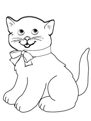 Kedi Yavrusu boyama sayfası,  coloring page, Cartoon Kitten, 