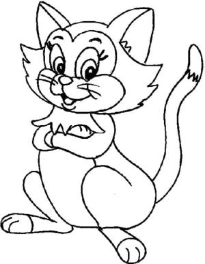 Kedi Yavrusu boyama sayfası,  coloring page, Karikatür kedi yavrusu görüntü, 